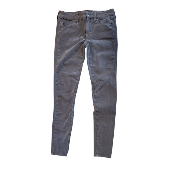 American Eagle Outfitters Brown 360 Super Stretch Jegging Sz 4 Women Skinny Jean - Picture 1 of 12